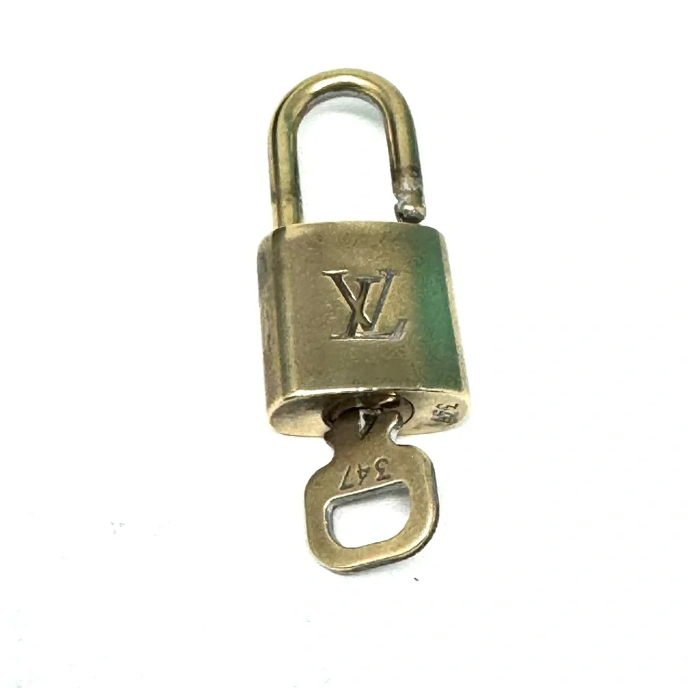 Authentic Louis Vuitton Gold Lock & Key Brass Number 347